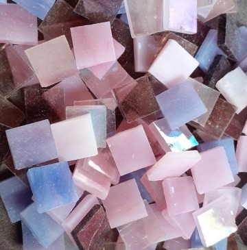 12x12mm tifany  paars roze mix