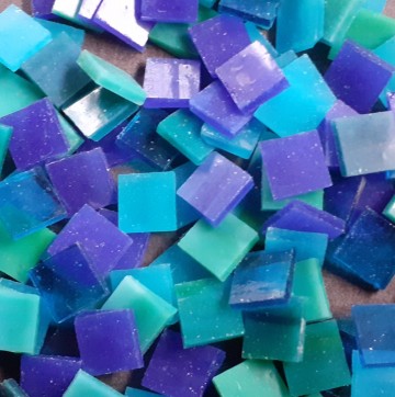 12x12mm tifany blauw aqua mix