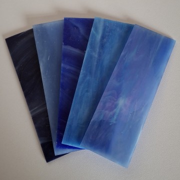 5 plaatjes 5x15cm blauw