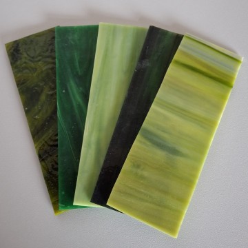 5 plaatjes 5x15cm groen