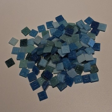 Blauw groen aqua 1x1cm luxe