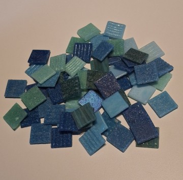 Blauw groen aqua 2x2cm luxe