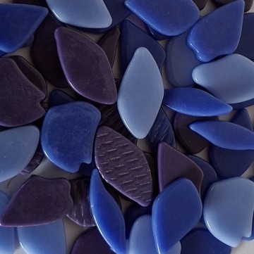 Bloemen vrijevorm 7 blauw mix