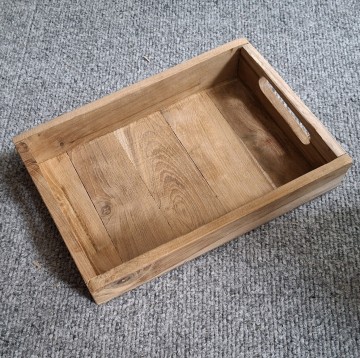 Dienblad teakhout 18x26 cm 4 hoog