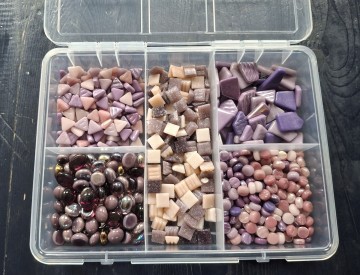 Doosje paars roze met snippets