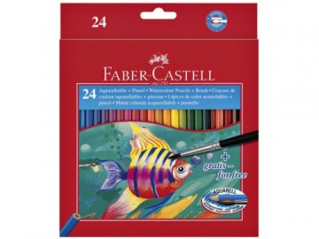 Kleurpotloden faber castell aquarel incl penseel set a 24 st